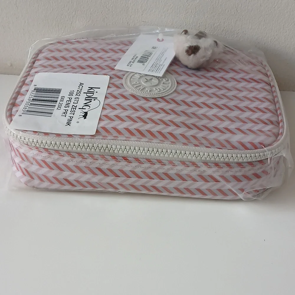 Kipling 100 Pens Storage Case Zig Zag Print NWT
